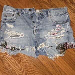 Distressed Denim Shorts